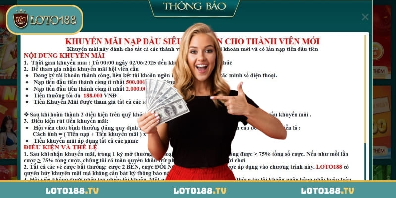 Cơ cấu thưởng của chương trình khuyến mãi nạp đầu lên tới 188K